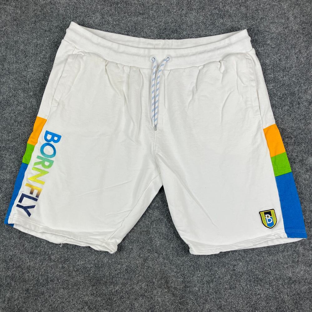 Born Fly Shorts Mens‎ 4XL White Logo Colorblock Casual Sweat Drawstring